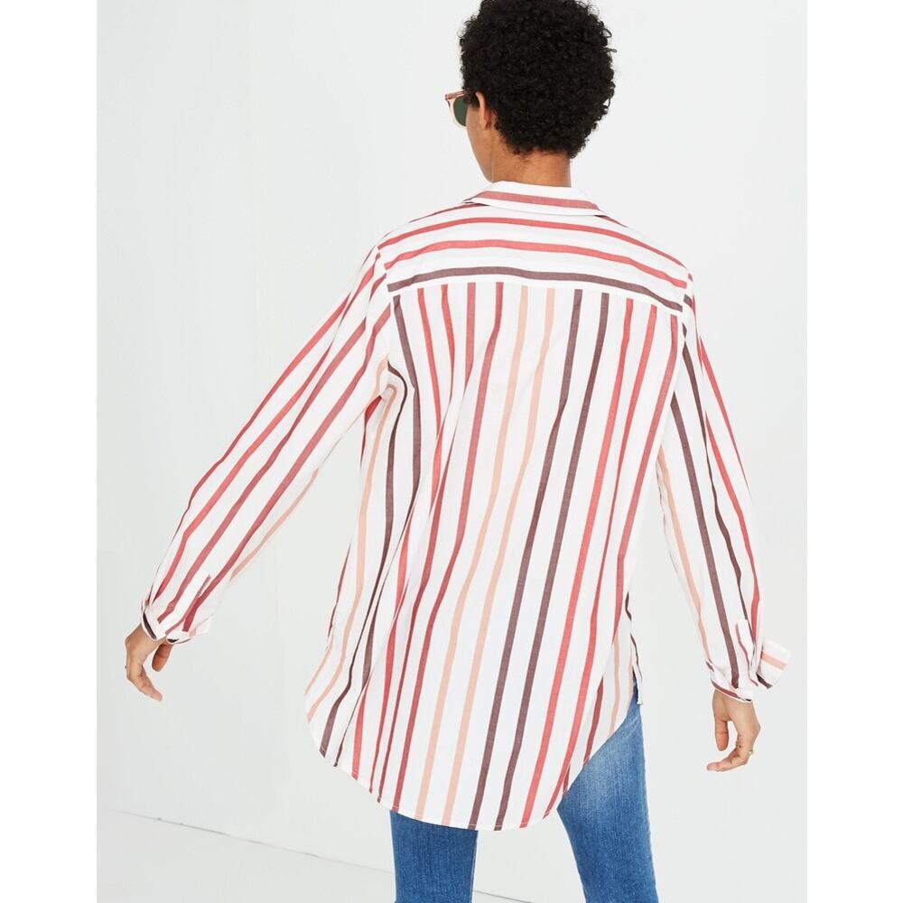 Madewell Women's XS Striped Button-Up Shirt Long Sleeve Casual Relaxed Fit - Picture 3 of 10